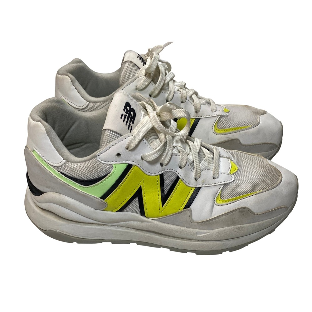 New Balance 57 40 Kids Youth White Yellow Athletic Shoes Sneakers Size 6